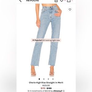 Agolde Jeans worn maybe twice. On revolve for $170
